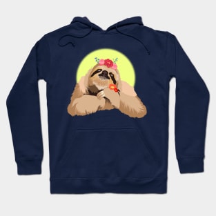 Spirit Animal Sloth with Wildflowers Hoodie